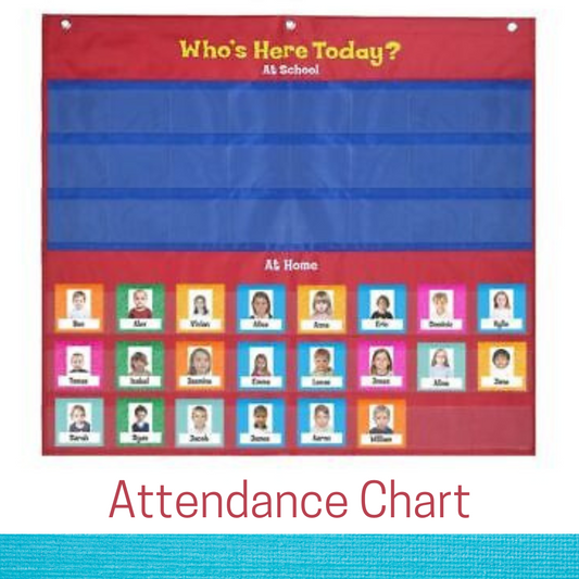 School Classroom Attendance Pocket Chart