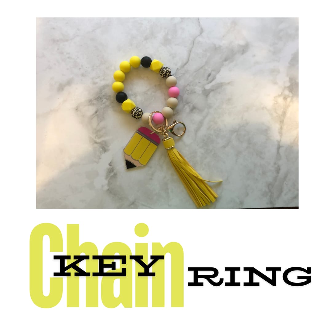 Beaded Keychain Ring