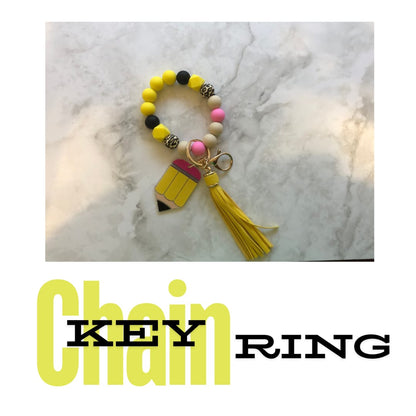 Beaded Keychain Ring